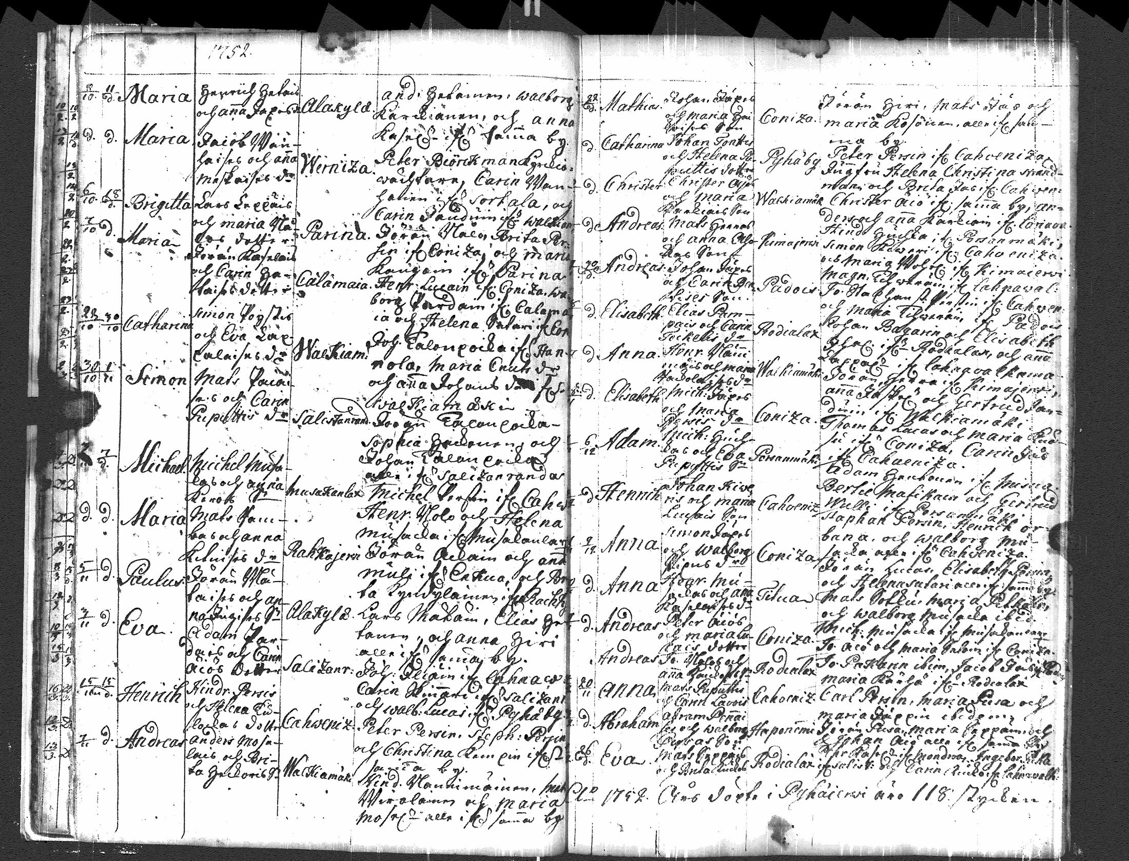 [ ../kirjat/Kirkonkirjat/pyhajarvi_vpl/syntyneet-vihityt-kuolleet_1750-1770_uk712/kuvat/12.jpg ]
