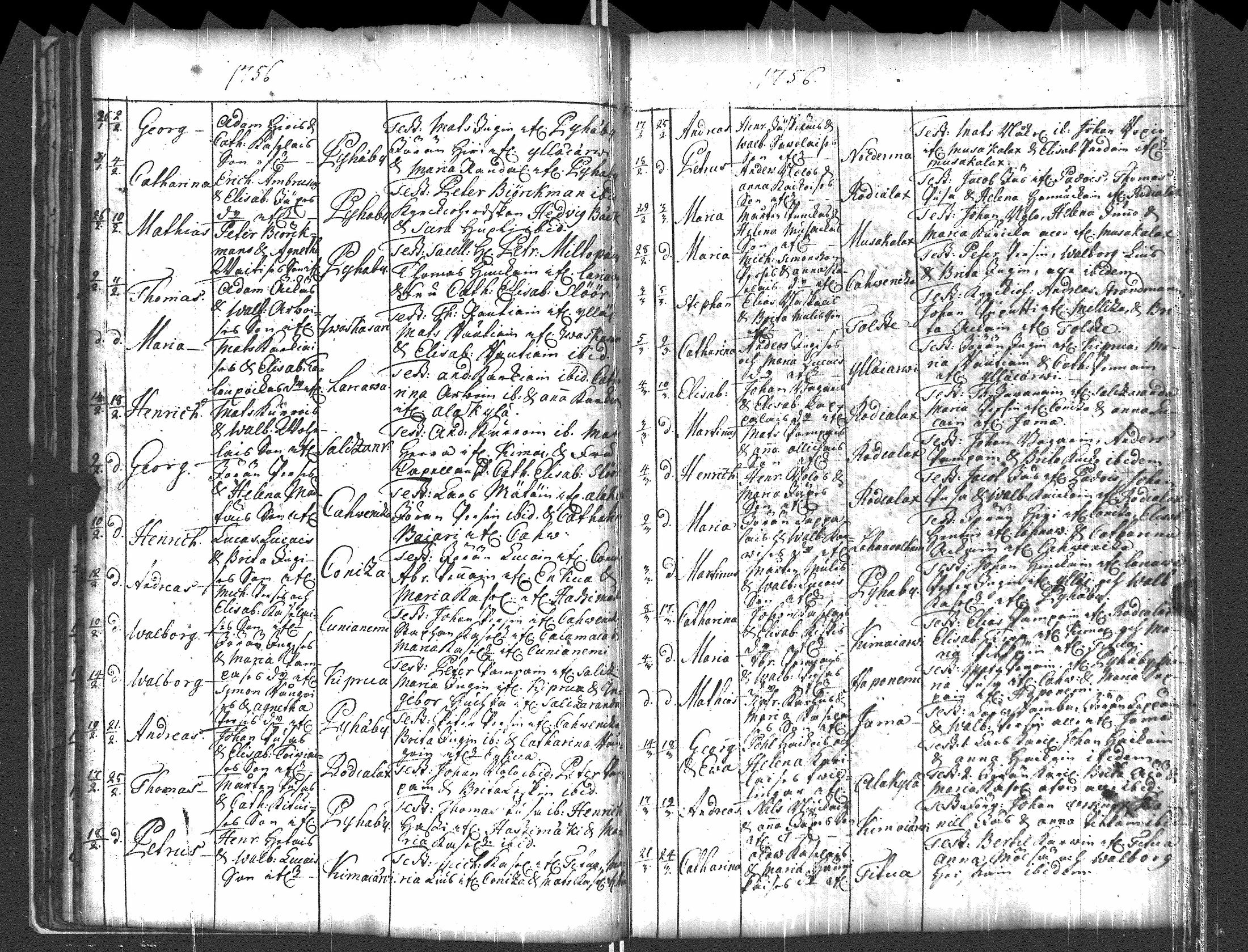 [ ../kirjat/Kirkonkirjat/pyhajarvi_vpl/syntyneet-vihityt-kuolleet_1750-1770_uk712/kuvat/32.jpg ]