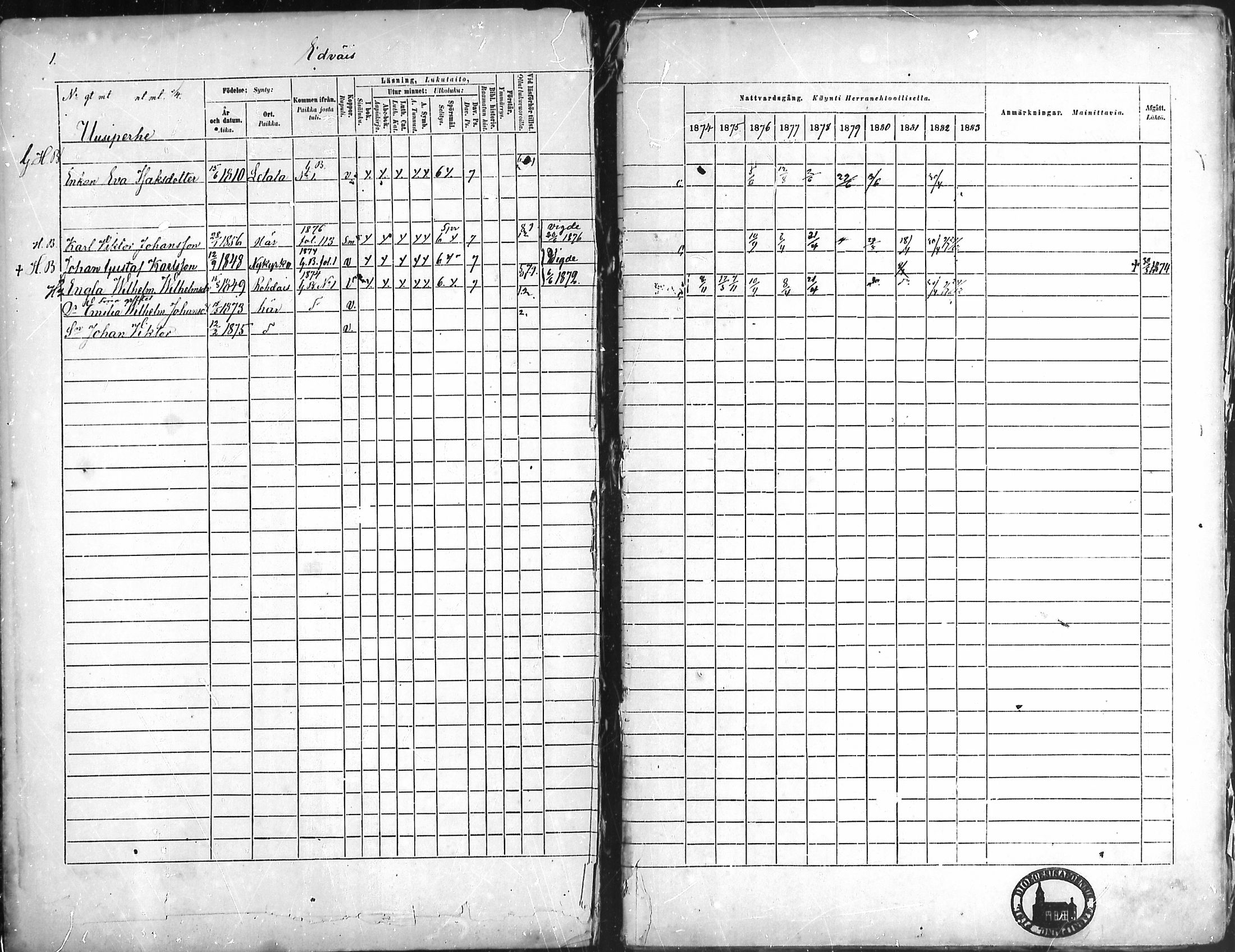 [ ../kirjat/Kirkonkirjat/pyhamaa/rippikirja_1874-1882_mko5-10/kuvat/1.jpg ]