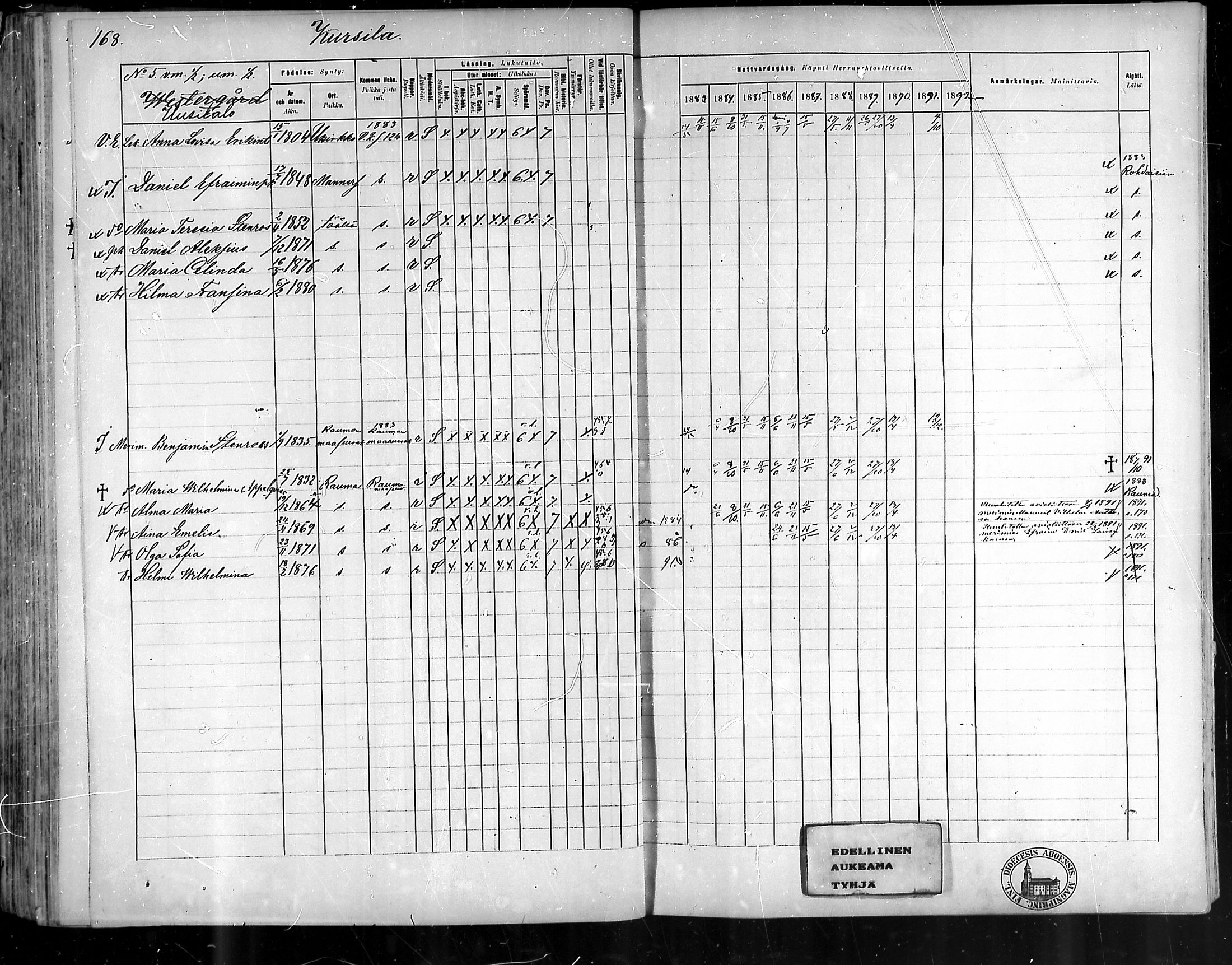 [ ../kirjat/Kirkonkirjat/pyhamaa/rippikirja_1883-1891_mko11-19/kuvat/157.jpg ]