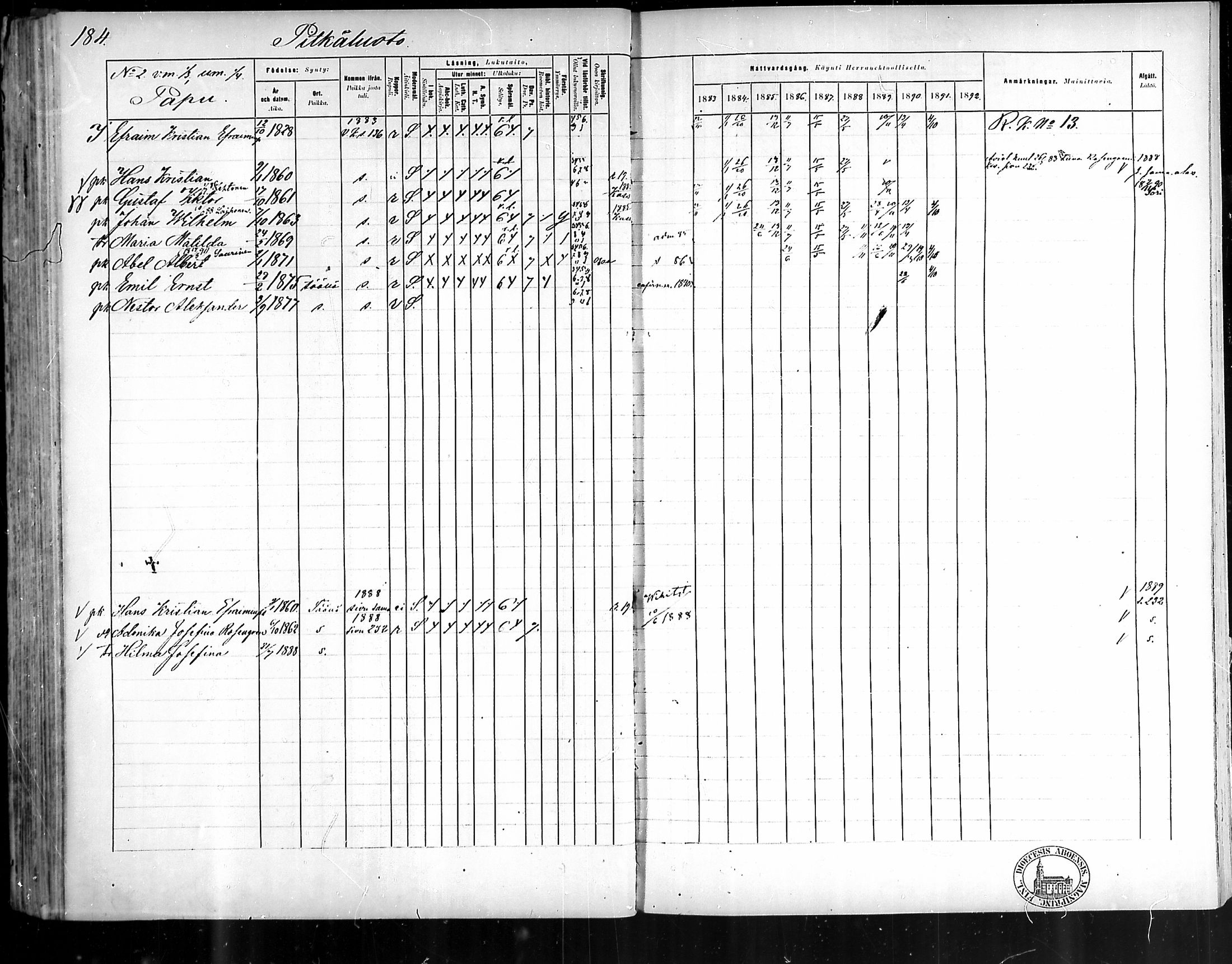 [ ../kirjat/Kirkonkirjat/pyhamaa/rippikirja_1883-1891_mko11-19/kuvat/173.jpg ]