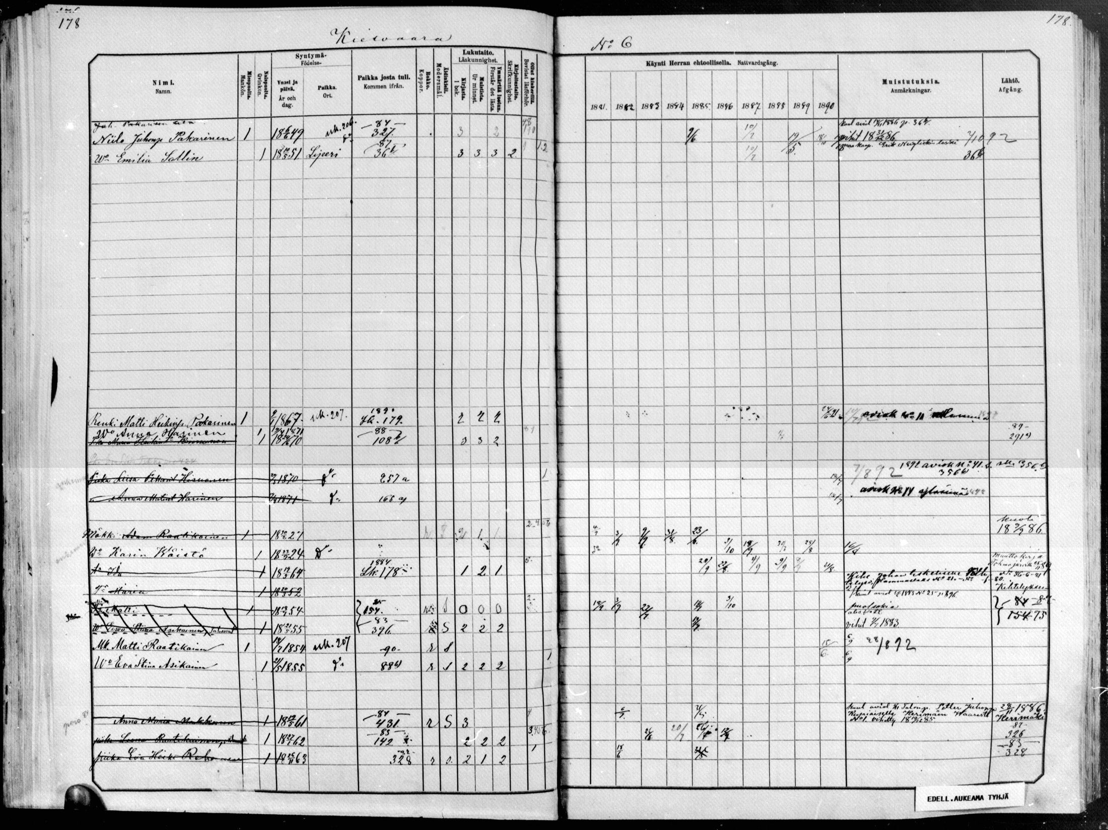 [ ../kirjat/Kirkonkirjat/raakkyla/rippikirja_1881-1891_mko1-13/kuvat/148.jpg ]