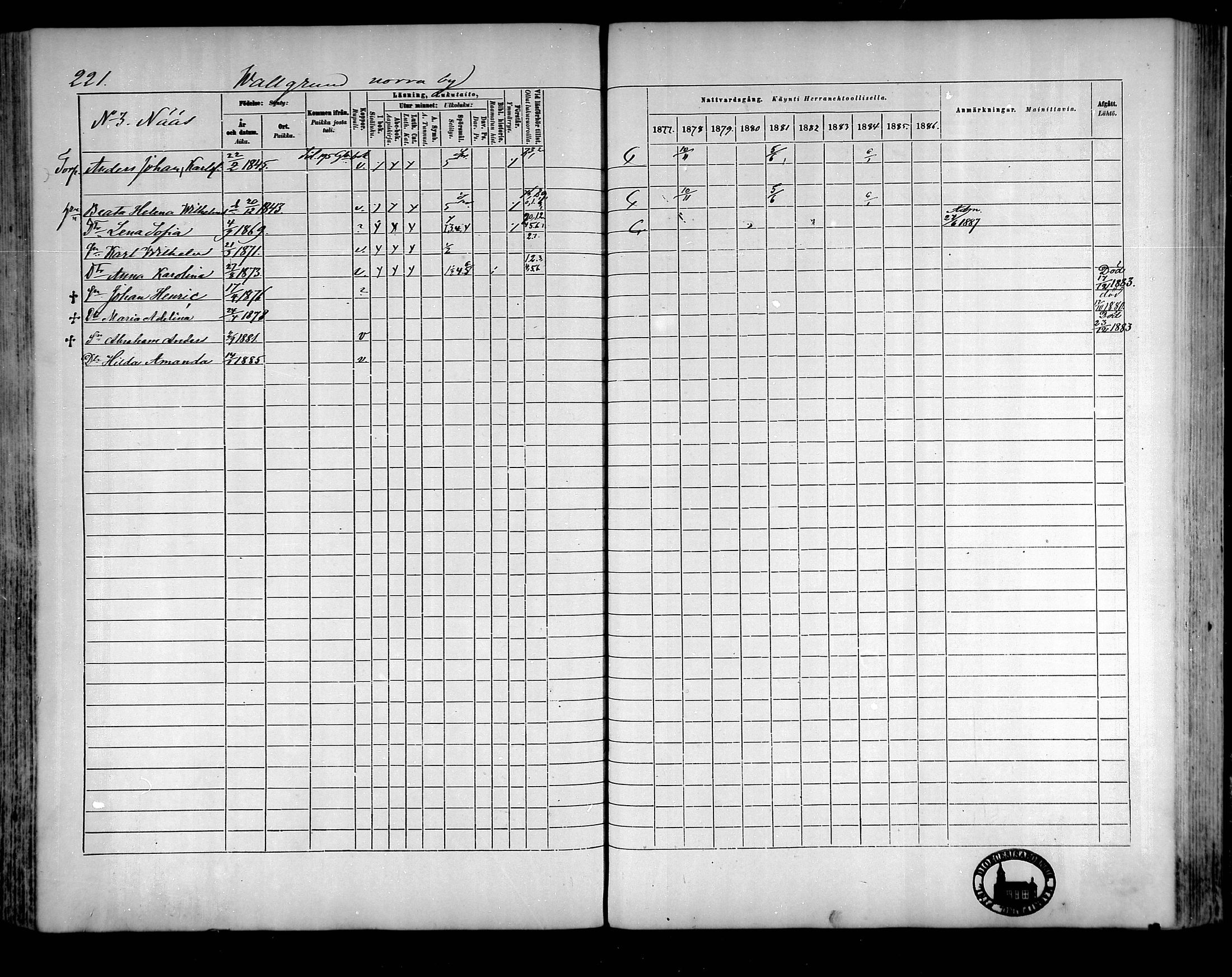 [ ../kirjat/Kirkonkirjat/raippaluoto/rippikirja_1877-1887_mko65-75/kuvat/197.jpg ]