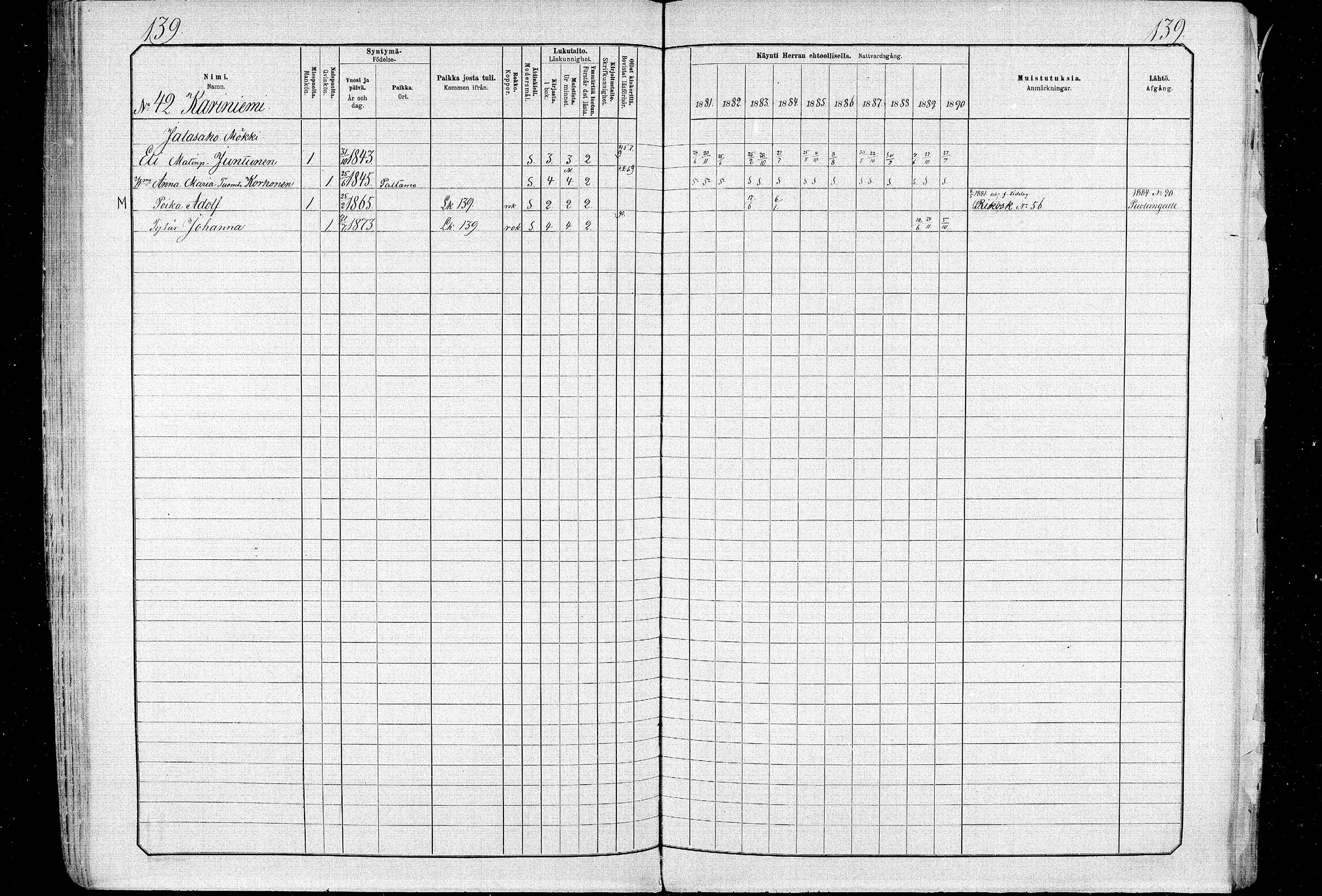 [ ../kirjat/Kirkonkirjat/ristijarvi/rippikirja_1881-1890_mko37-51/kuvat/138.jpg ]