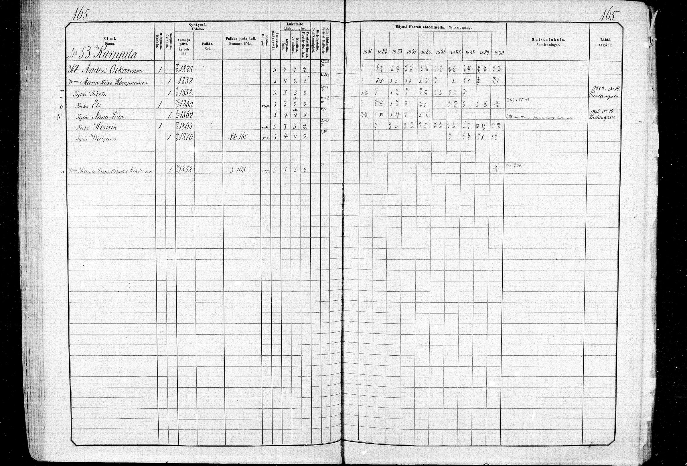 [ ../kirjat/Kirkonkirjat/ristijarvi/rippikirja_1881-1890_mko37-51/kuvat/163.jpg ]