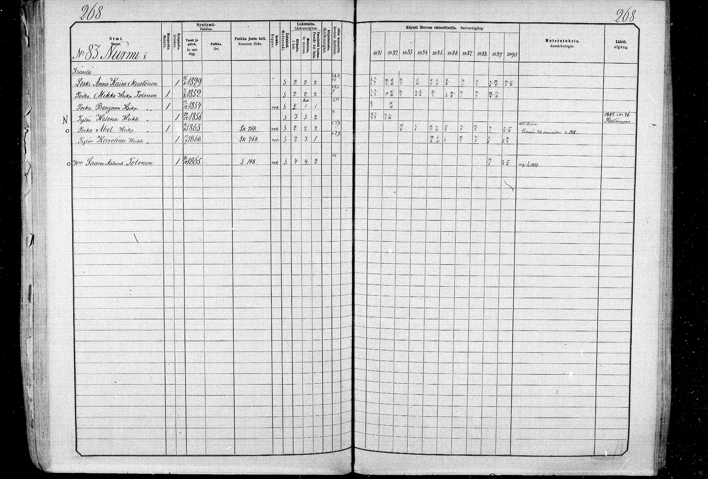[ ../kirjat/Kirkonkirjat/ristijarvi/rippikirja_1881-1890_mko37-51/kuvat/266.jpg ]