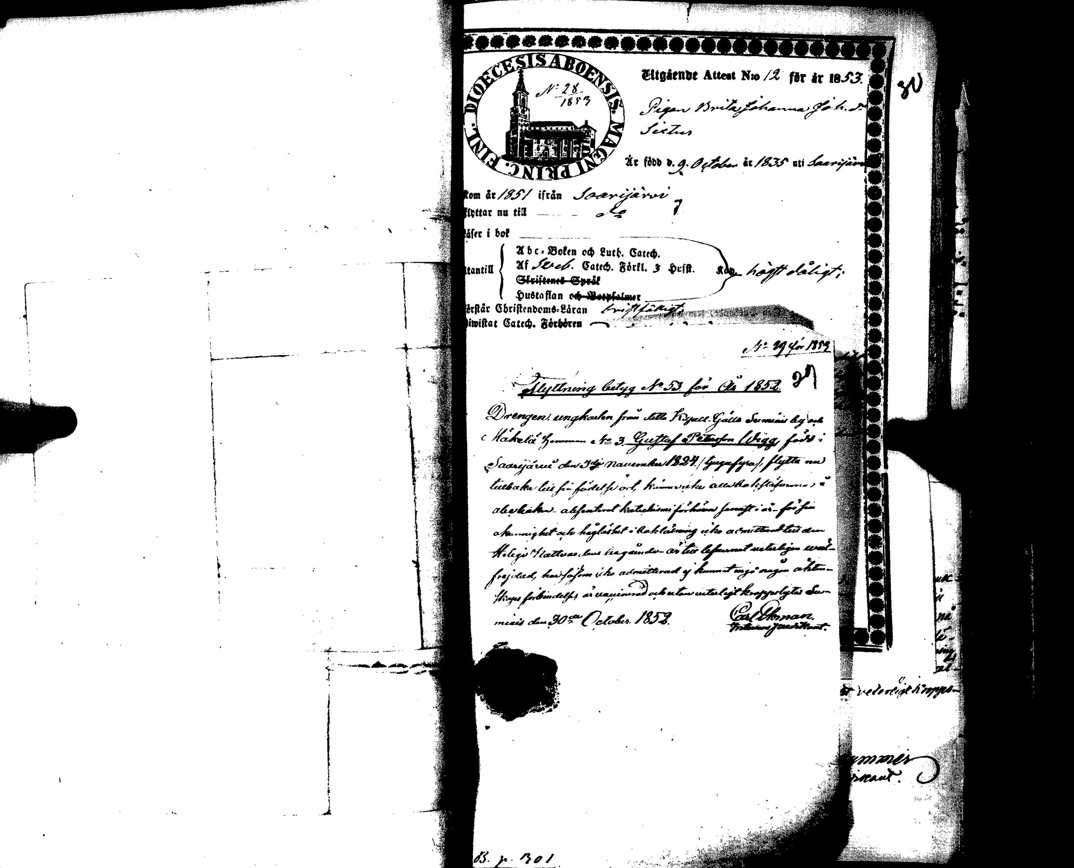 [ ../kirjat/Kirkonkirjat/saarijarvi/muuttokirjoja_1851-1861_uk630-631/kuvat/176.jpg ]