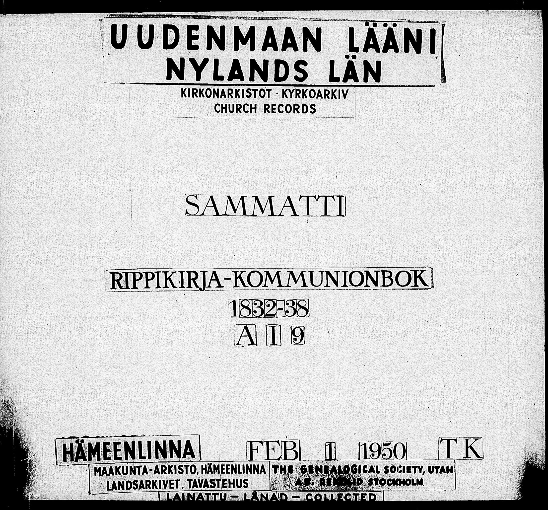[ ../kirjat/Kirkonkirjat/sammatti/rippikirja_1832-1838_tk707/kuvat/1.jpg ]