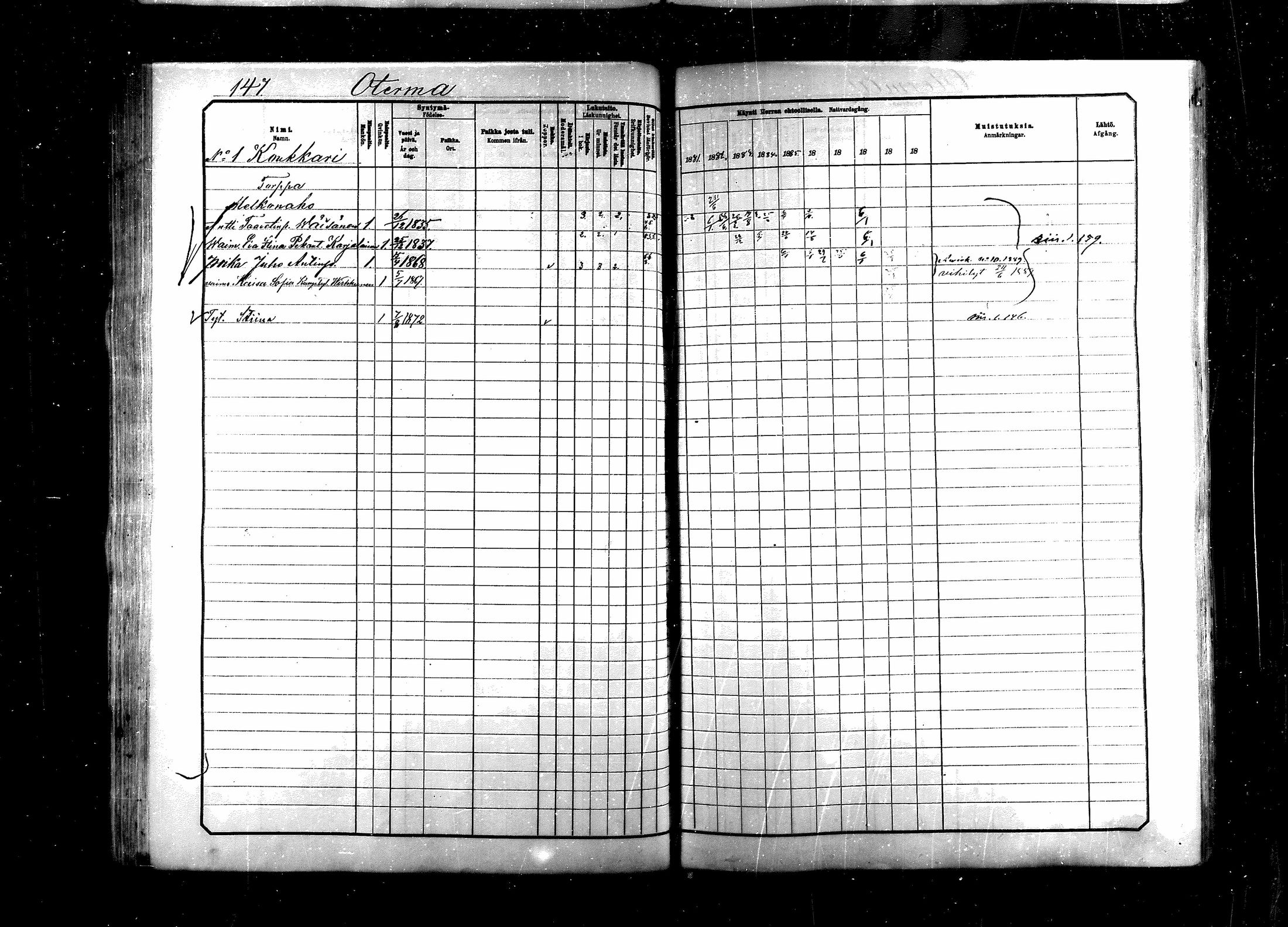 [ ../kirjat/Kirkonkirjat/saraisniemi/rippikirja_1881-1891_mko29-48/kuvat/147.jpg ]