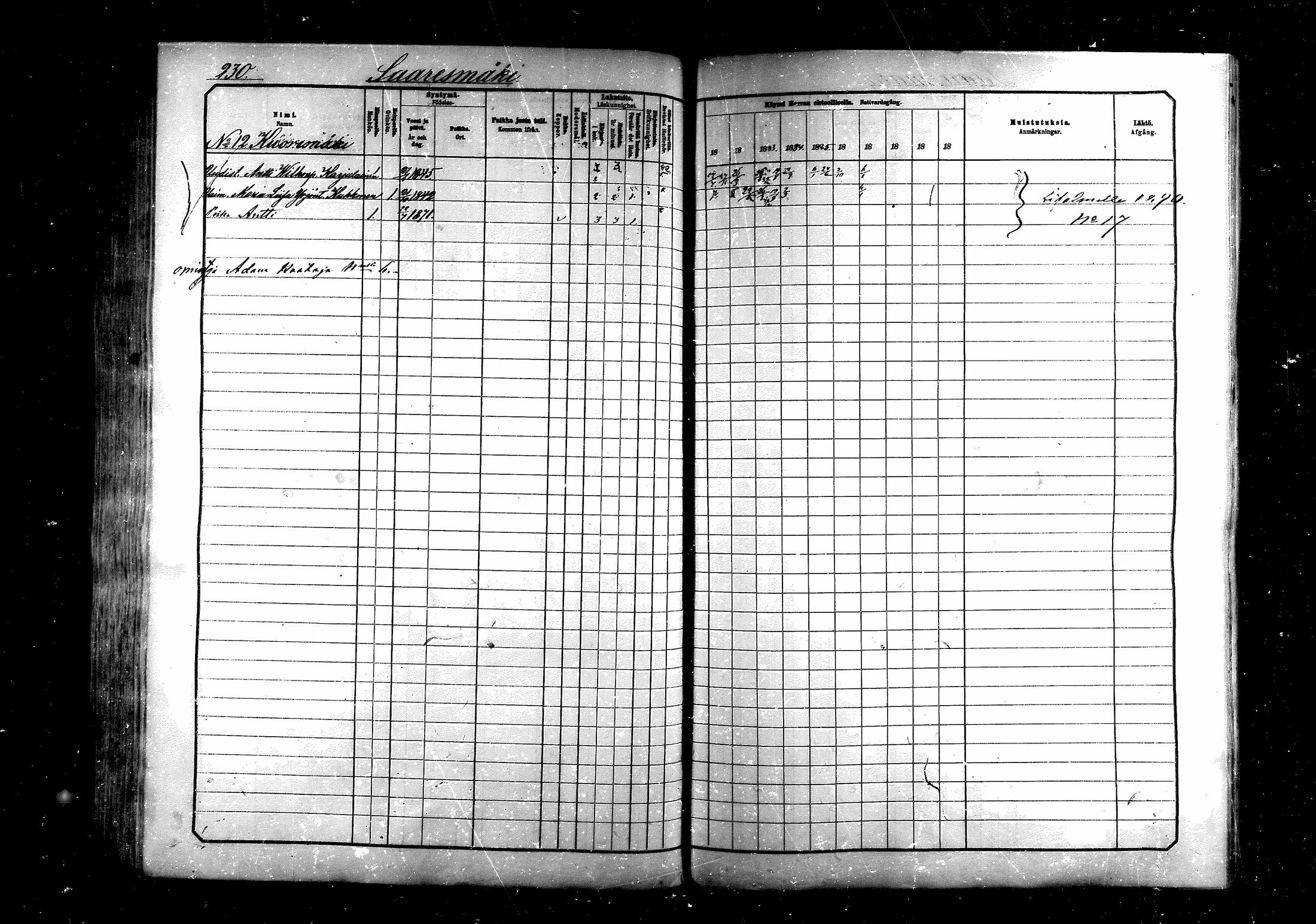 [ ../kirjat/Kirkonkirjat/saraisniemi/rippikirja_1881-1891_mko29-48/kuvat/230.jpg ]