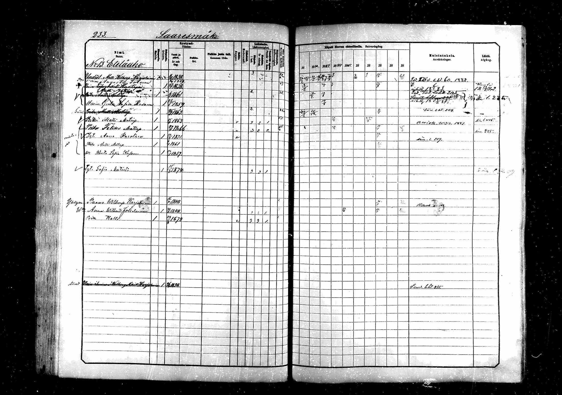 [ ../kirjat/Kirkonkirjat/saraisniemi/rippikirja_1881-1891_mko29-48/kuvat/233.jpg ]