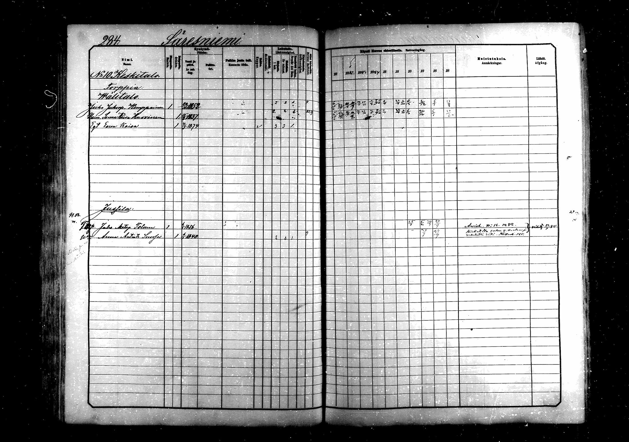 [ ../kirjat/Kirkonkirjat/saraisniemi/rippikirja_1881-1891_mko29-48/kuvat/284.jpg ]