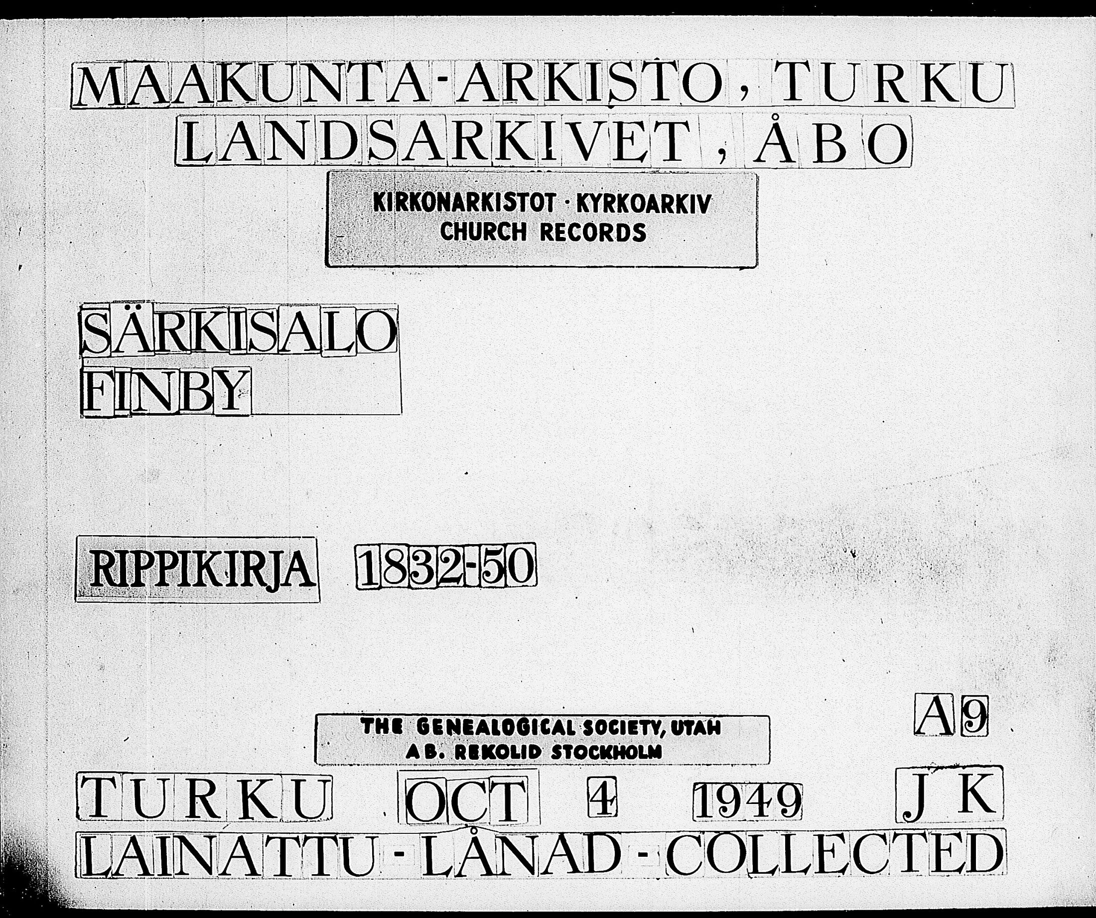 [ ../kirjat/Kirkonkirjat/sarkisalo/rippikirja_1832-1850_jk874/kuvat/1.jpg ]