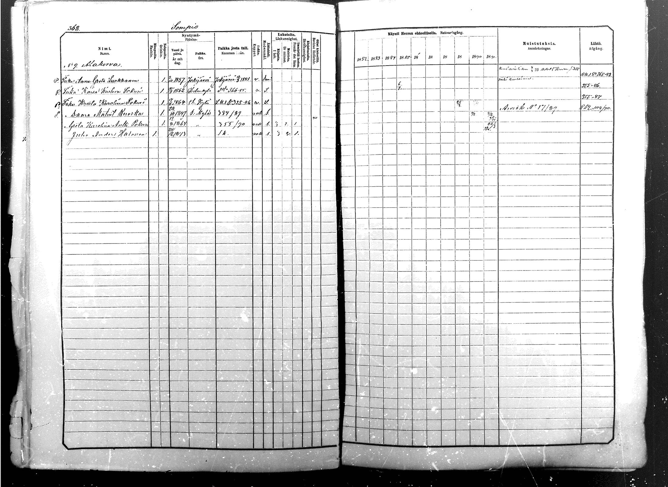 [ ../kirjat/Kirkonkirjat/sodankyla/rippikirja_1882-1891_mko15-39/kuvat/361.jpg ]