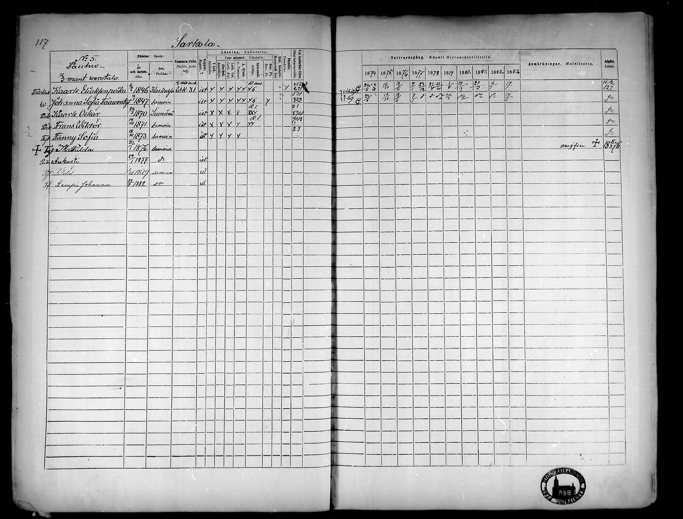 [ ../kirjat/Kirkonkirjat/suoniemi/rippikirja_1874-1883_mko30-38/kuvat/113.jpg ]