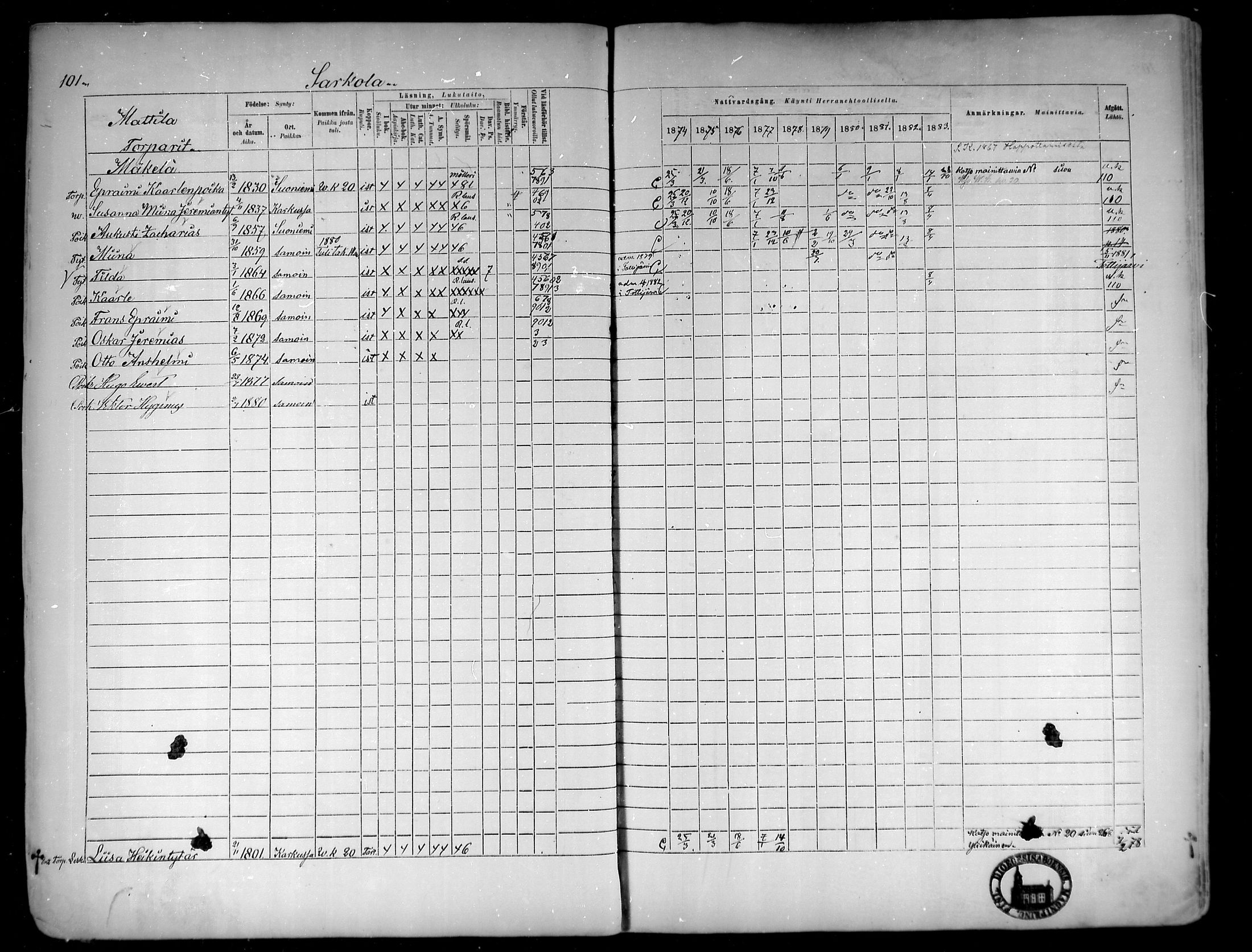 [ ../kirjat/Kirkonkirjat/suoniemi/rippikirja_1874-1883_mko30-38/kuvat/97.jpg ]