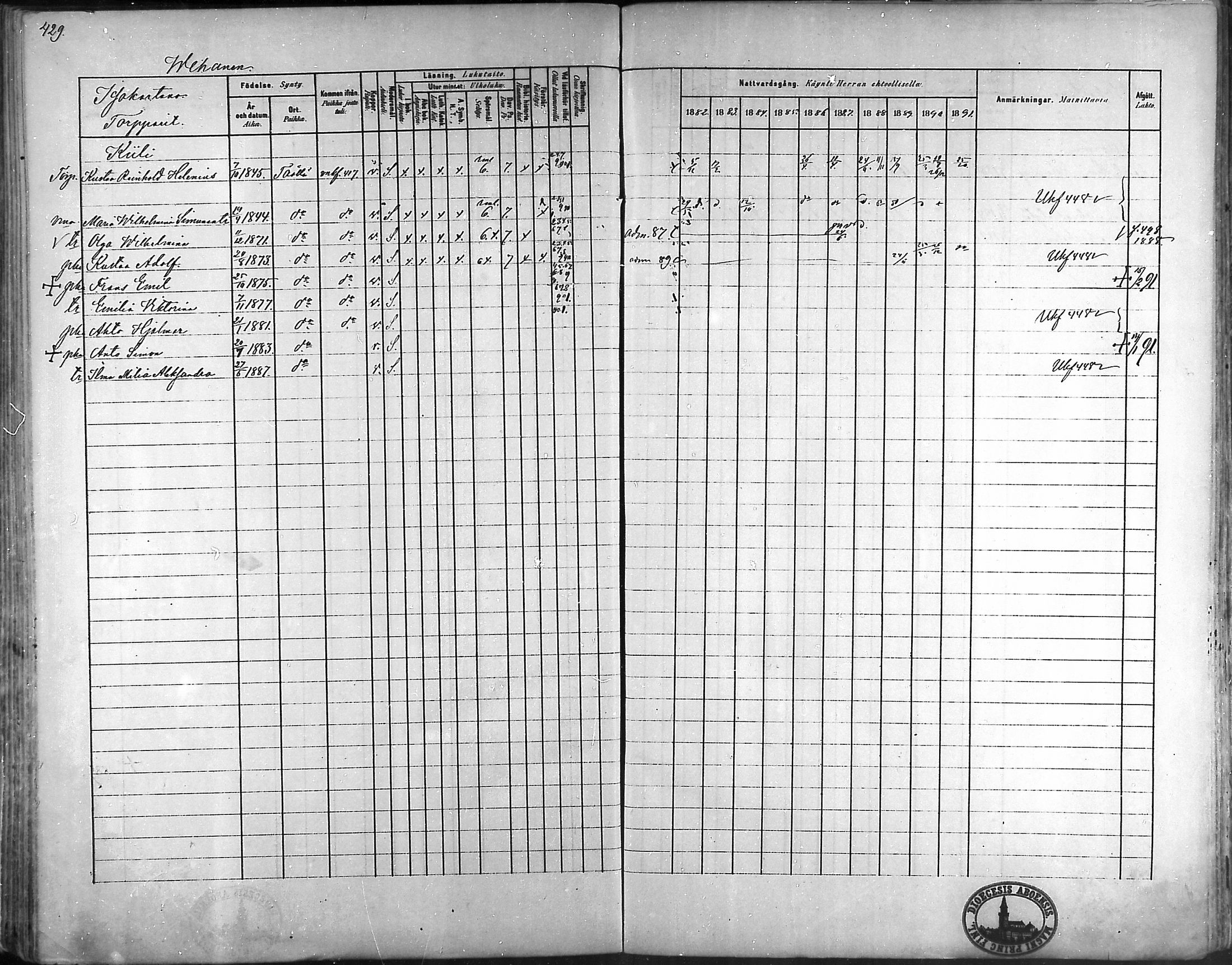 [ ../kirjat/Kirkonkirjat/taivassalo/rippikirja_1882-1891_mko227-243/kuvat/413.jpg ]