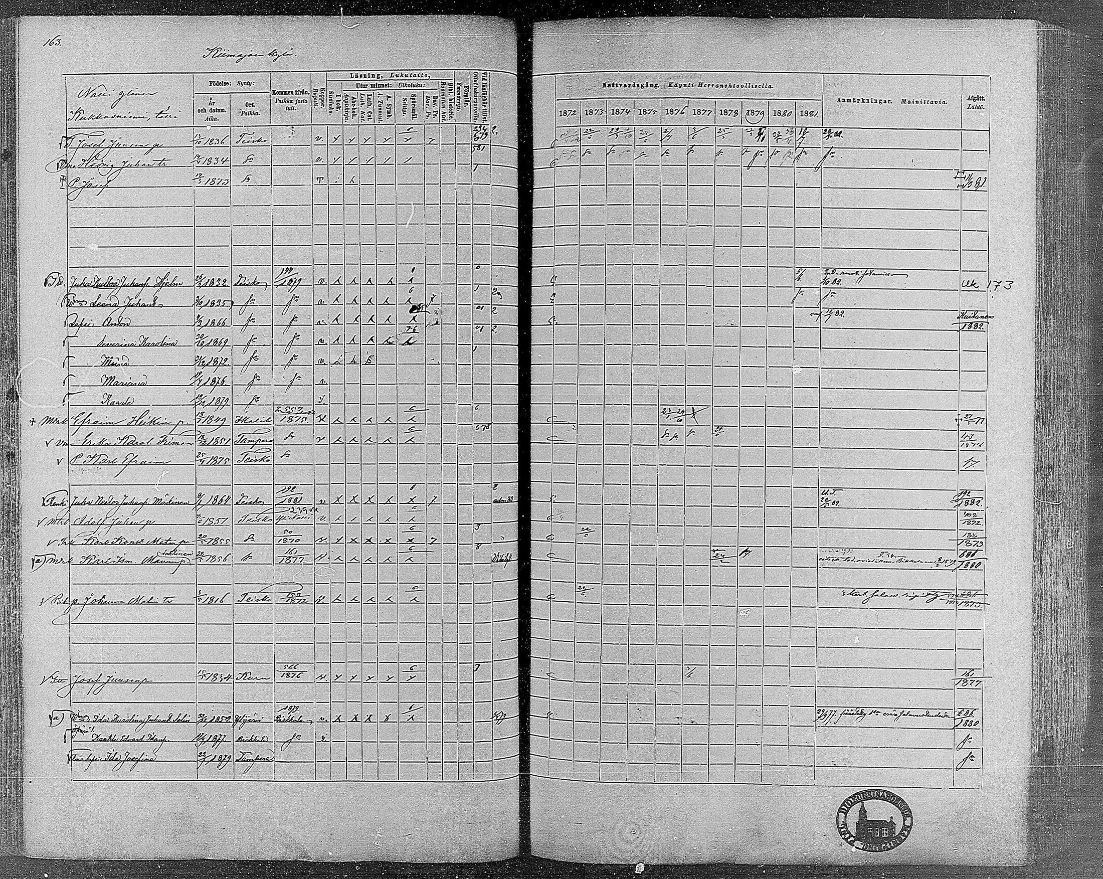 [ ../kirjat/Kirkonkirjat/teisko/rippikirja_1872-1881_mko53-74/kuvat/149.jpg ]