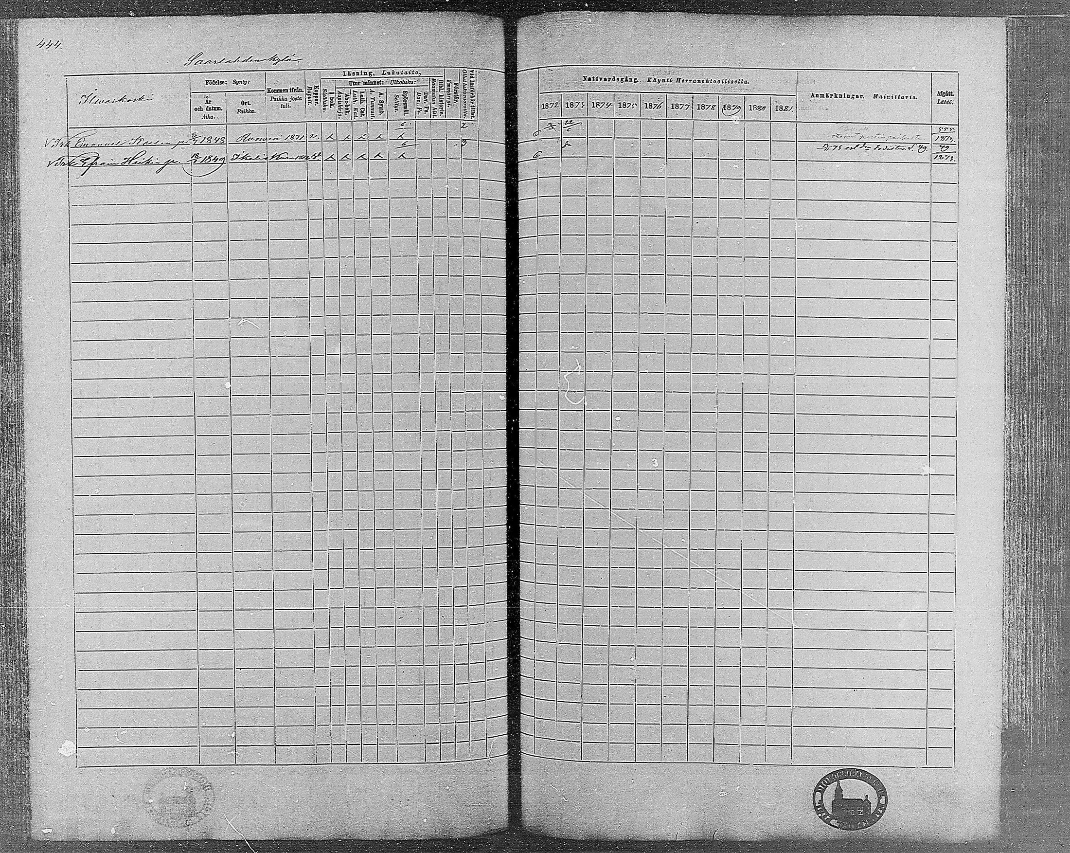 [ ../kirjat/Kirkonkirjat/teisko/rippikirja_1872-1881_mko53-74/kuvat/421.jpg ]