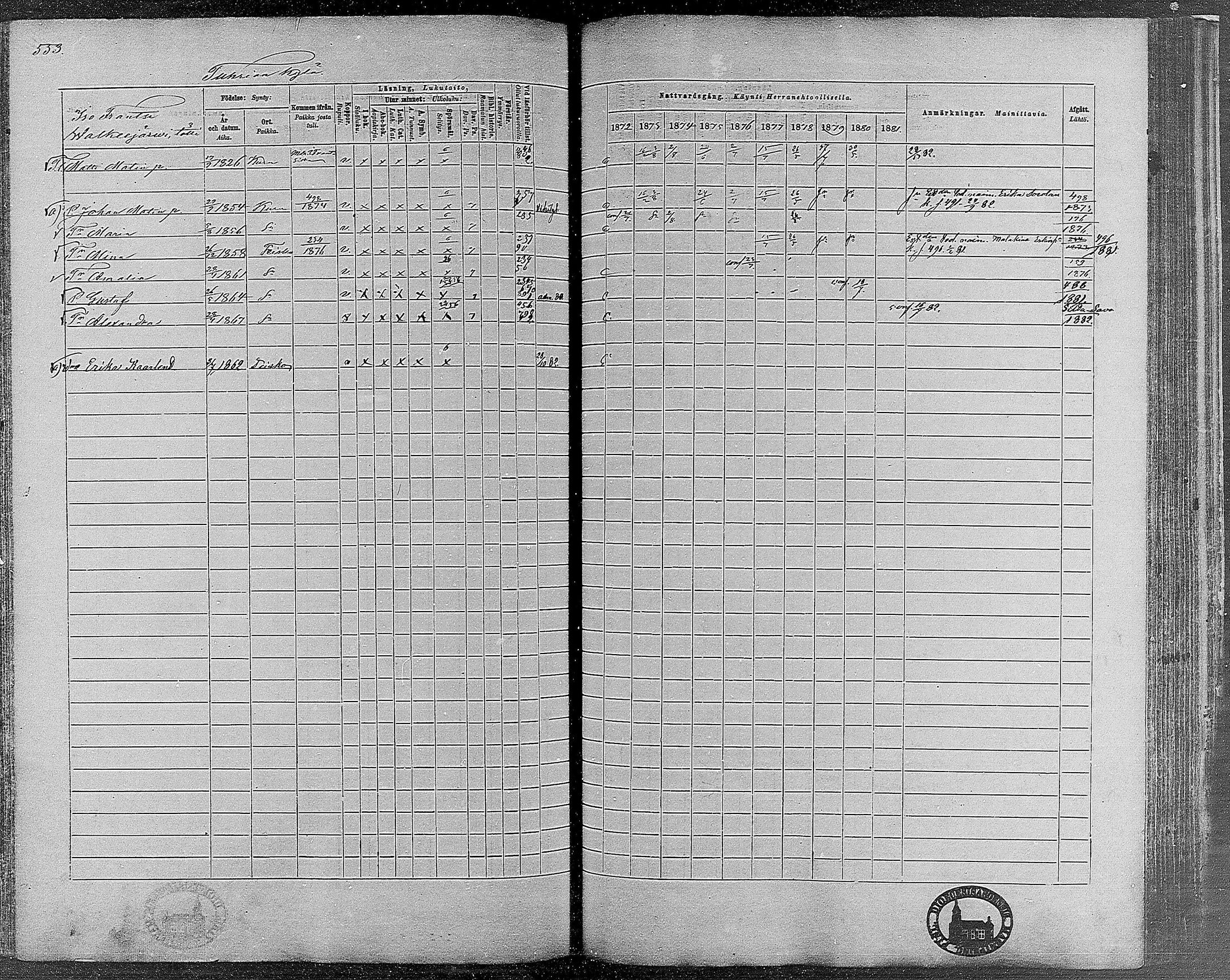 [ ../kirjat/Kirkonkirjat/teisko/rippikirja_1872-1881_mko53-74/kuvat/516.jpg ]