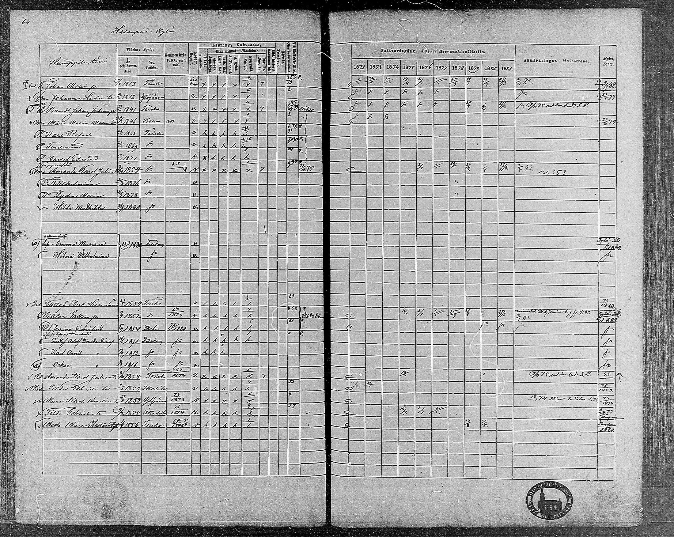 [ ../kirjat/Kirkonkirjat/teisko/rippikirja_1872-1881_mko53-74/kuvat/58.jpg ]