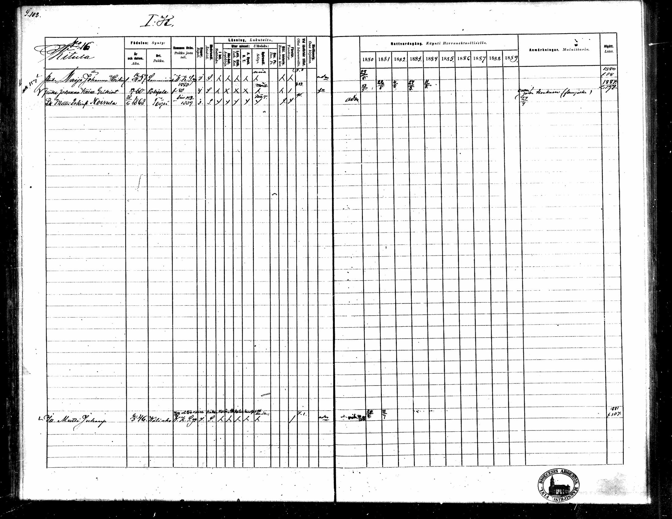 [ ../kirjat/Kirkonkirjat/toysa/rippikirja_1880-1889_mko58-73/kuvat/98.jpg ]