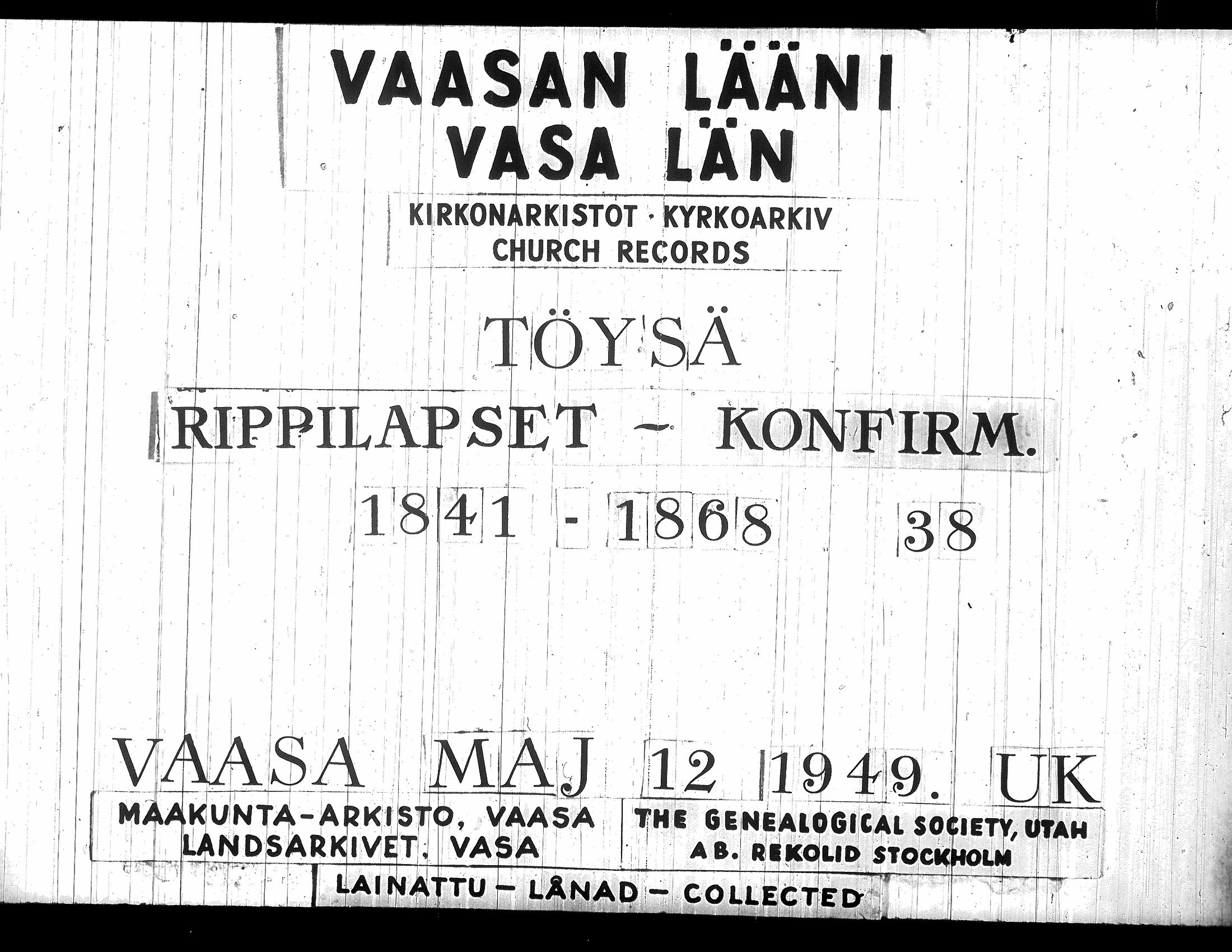 [ ../kirjat/Kirkonkirjat/toysa/rippilapset_1841-1868_uk322/kuvat/1.jpg ]