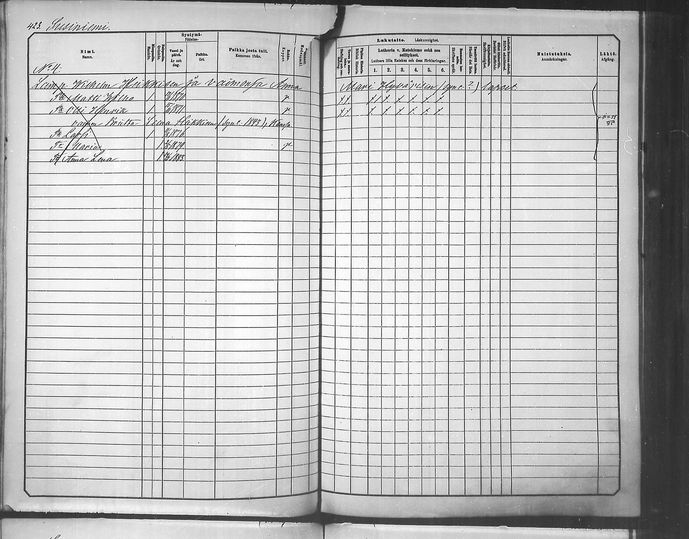 [ ../kirjat/Kirkonkirjat/tuusniemi/lastenkirja_1881-1890_mko105-126/kuvat/423.jpg ]