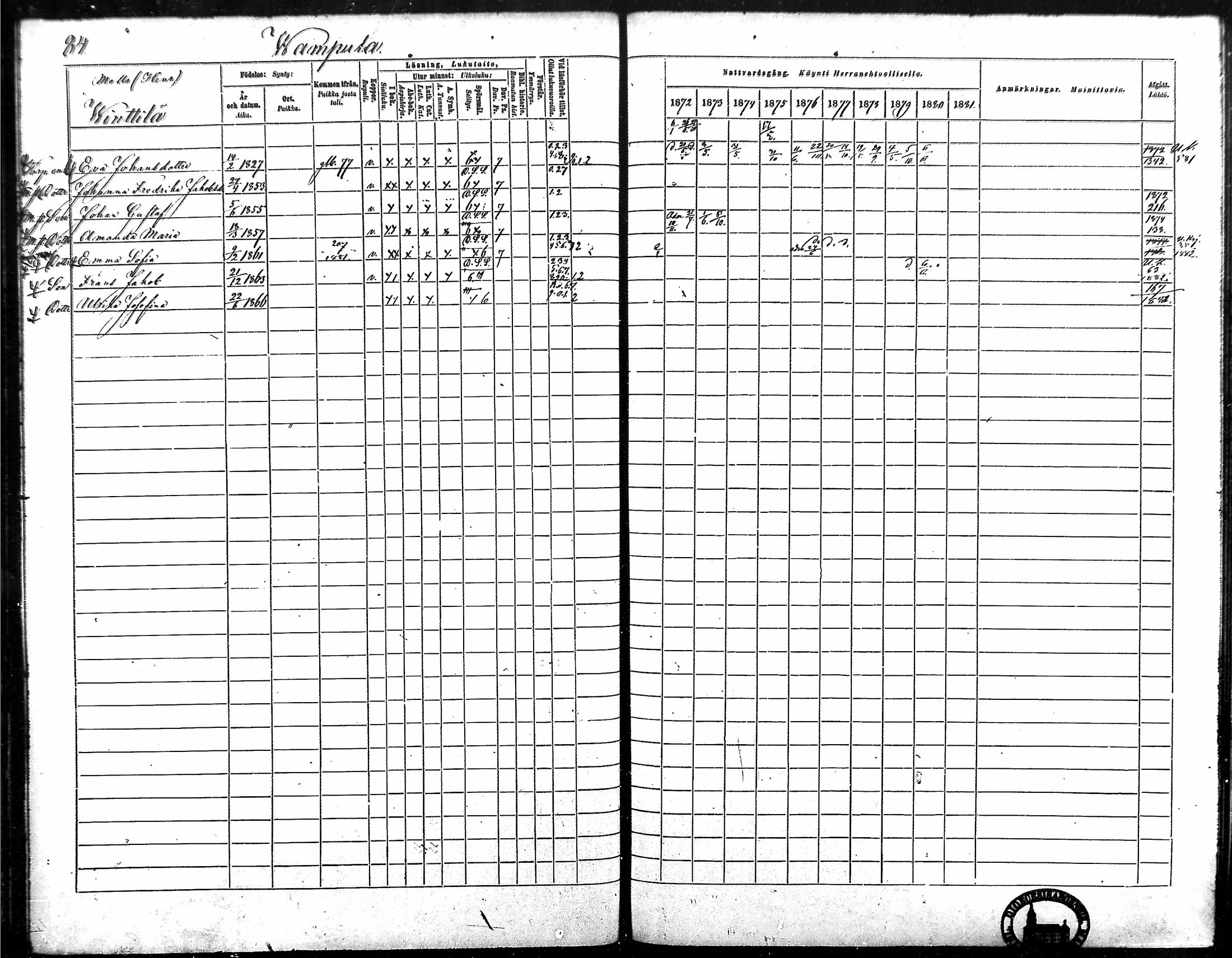 [ ../kirjat/Kirkonkirjat/vampula/rippikirja_1872-1881_mko52-68/kuvat/73.jpg ]