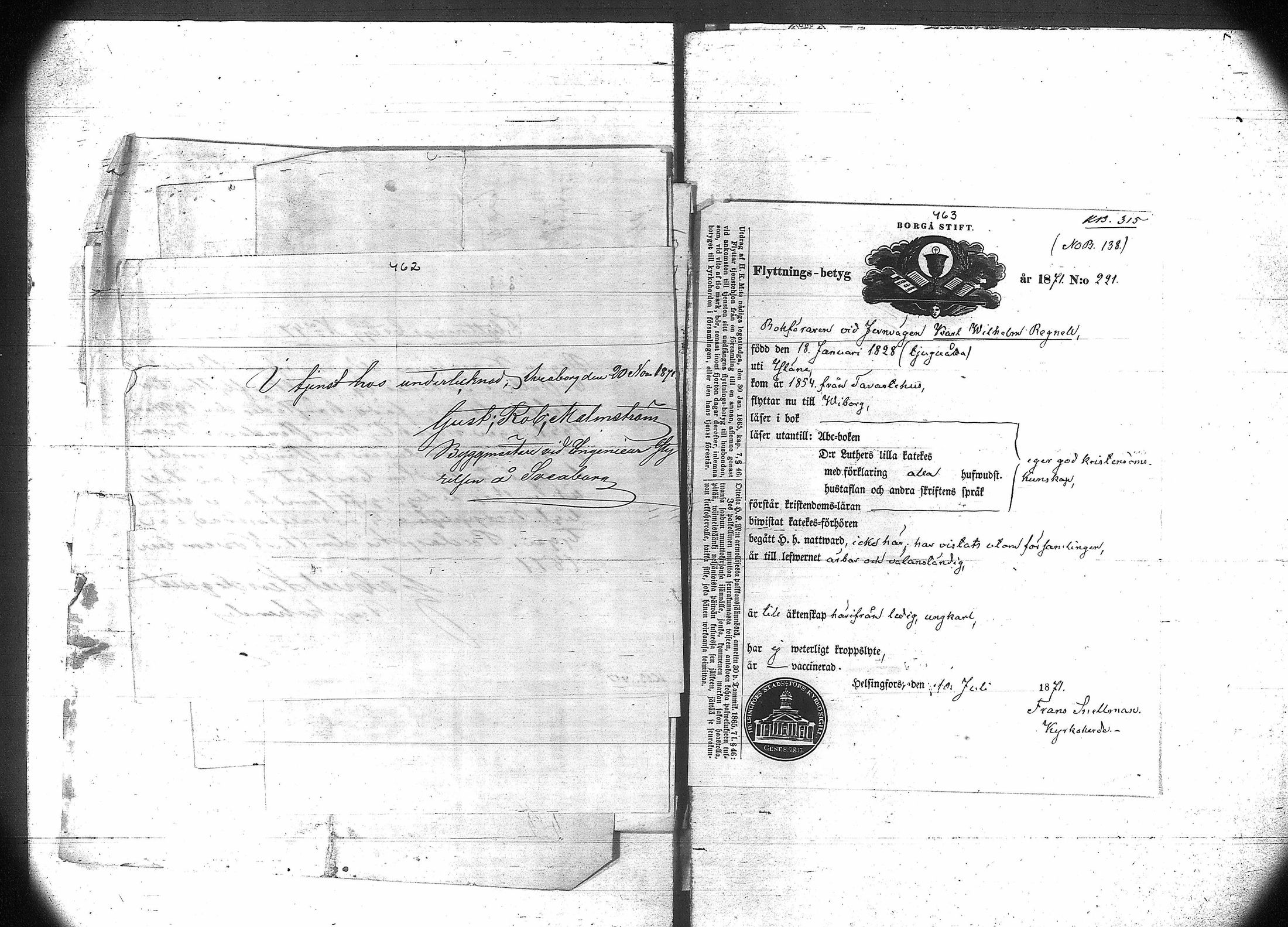 [ ../kirjat/Kirkonkirjat/viaporin_linnoitussrk/muuttokirjoja_1846-1885_os396-397/kuvat/297.jpg ]