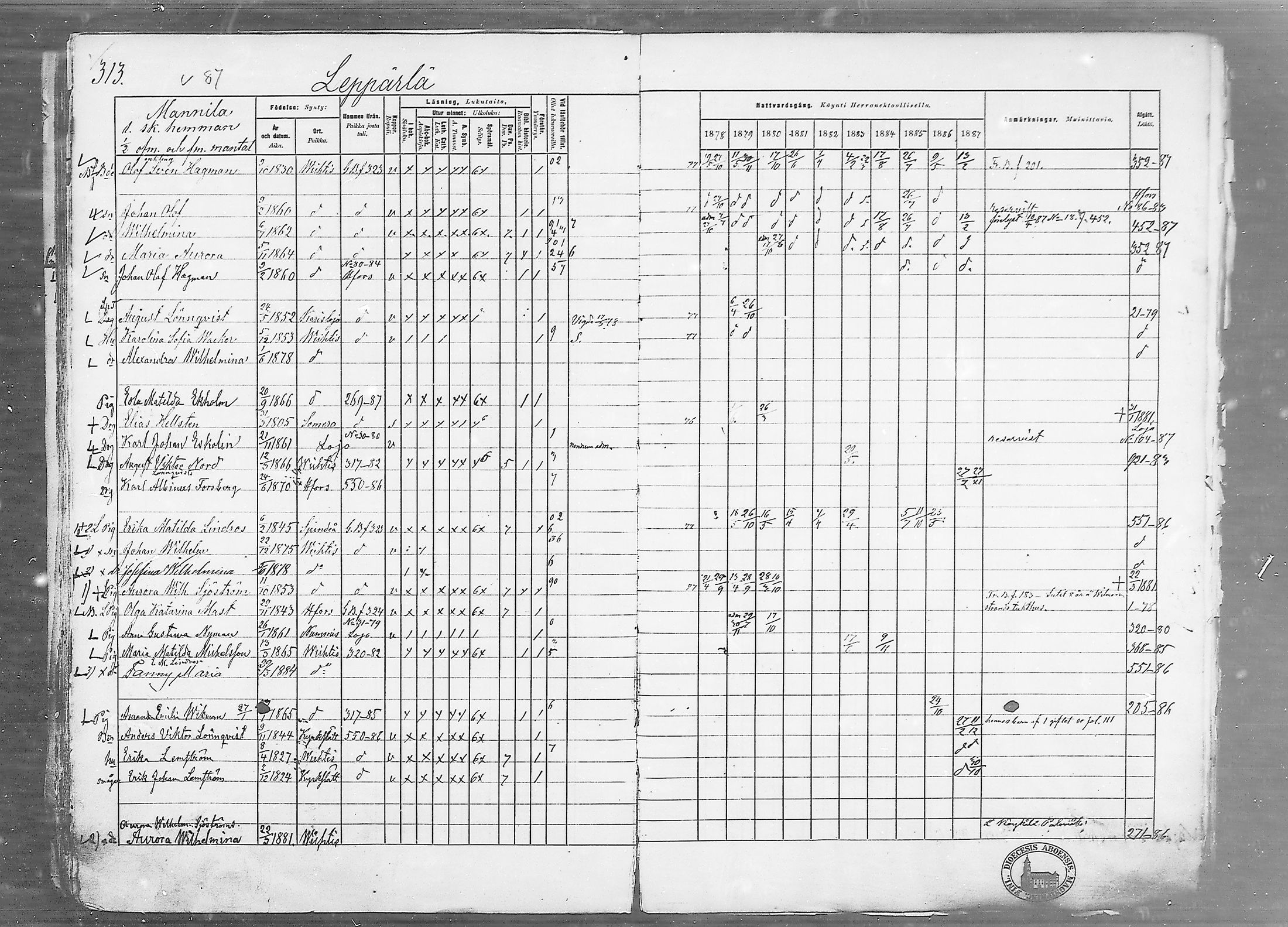 [ ../kirjat/Kirkonkirjat/vihti/rippikirja_1878-1887_mko135-168/kuvat/313.jpg ]