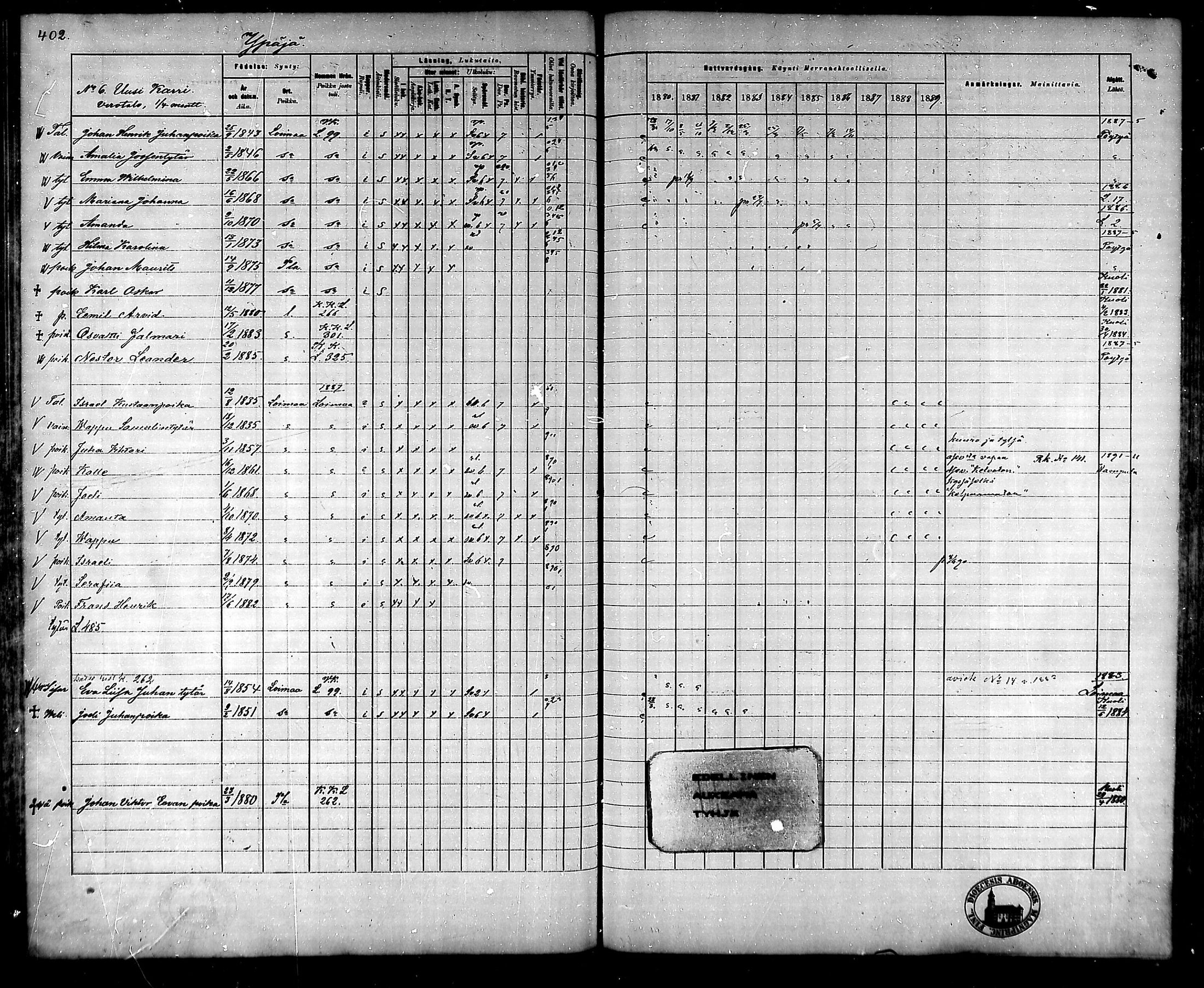 [ ../kirjat/Kirkonkirjat/ypaja/rippikirja_1880-1889_mko18-32/kuvat/343.jpg ]