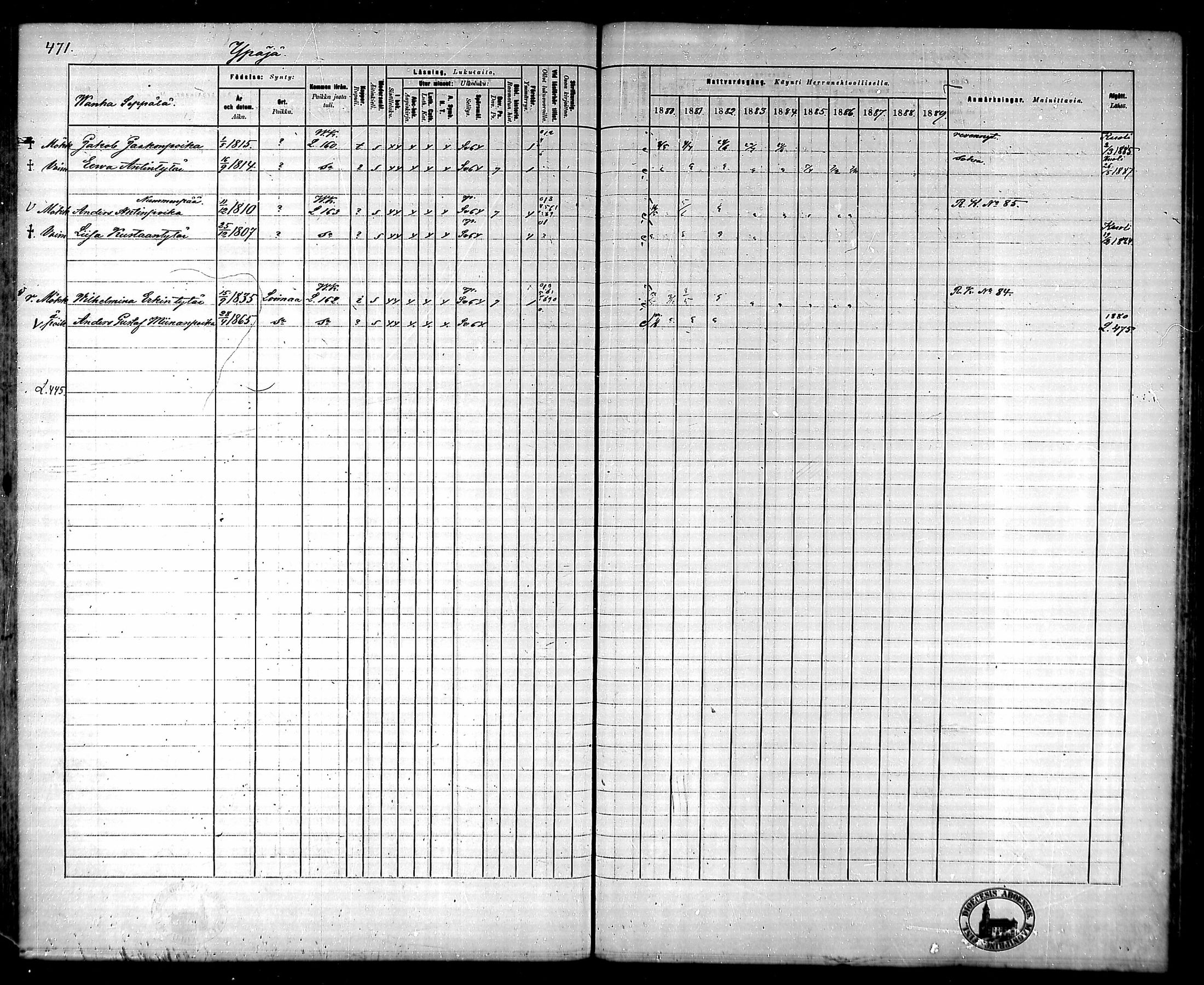 [ ../kirjat/Kirkonkirjat/ypaja/rippikirja_1880-1889_mko18-32/kuvat/407.jpg ]